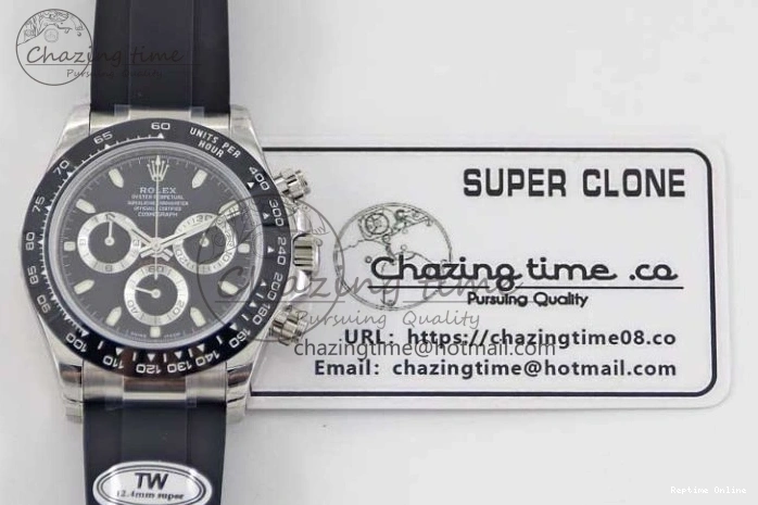 0129 Refined Daytona 116519 SS TWF 1:1 Best Edition 904L Steel Black Dial on Oysterflex Strap A 2409